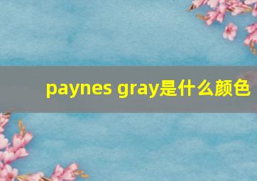 paynes gray是什么颜色